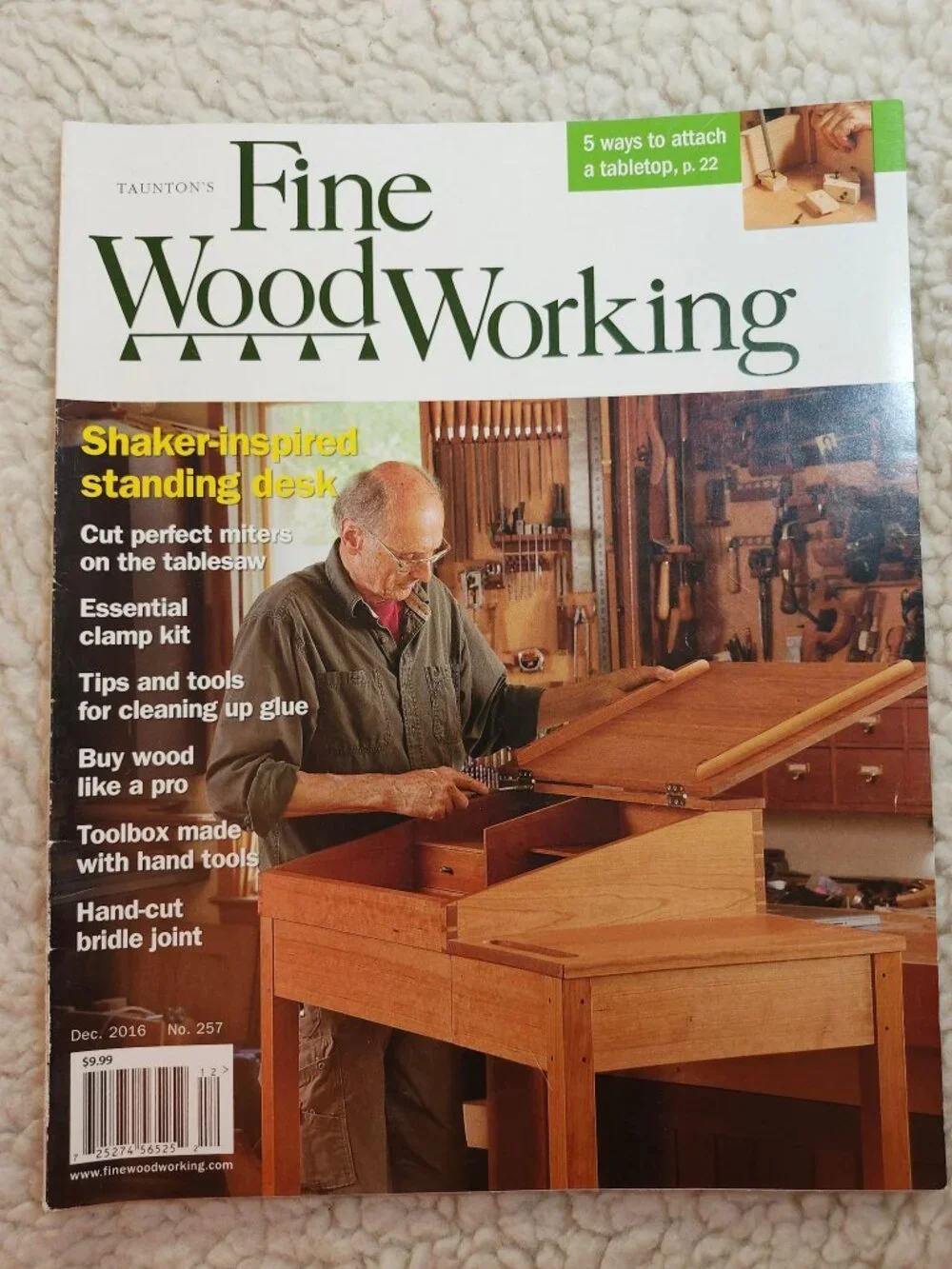 Fine Woodworking Magazine Dec 2016 No 257 Shaker Inspired Standing Desk Issue - Picture 1 of 5